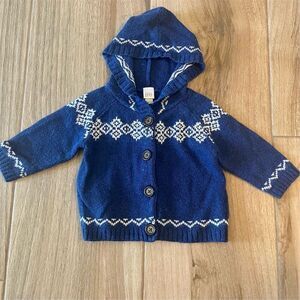 Nordstrom Baby Unisex Blue Hooded Cardigan Sweater